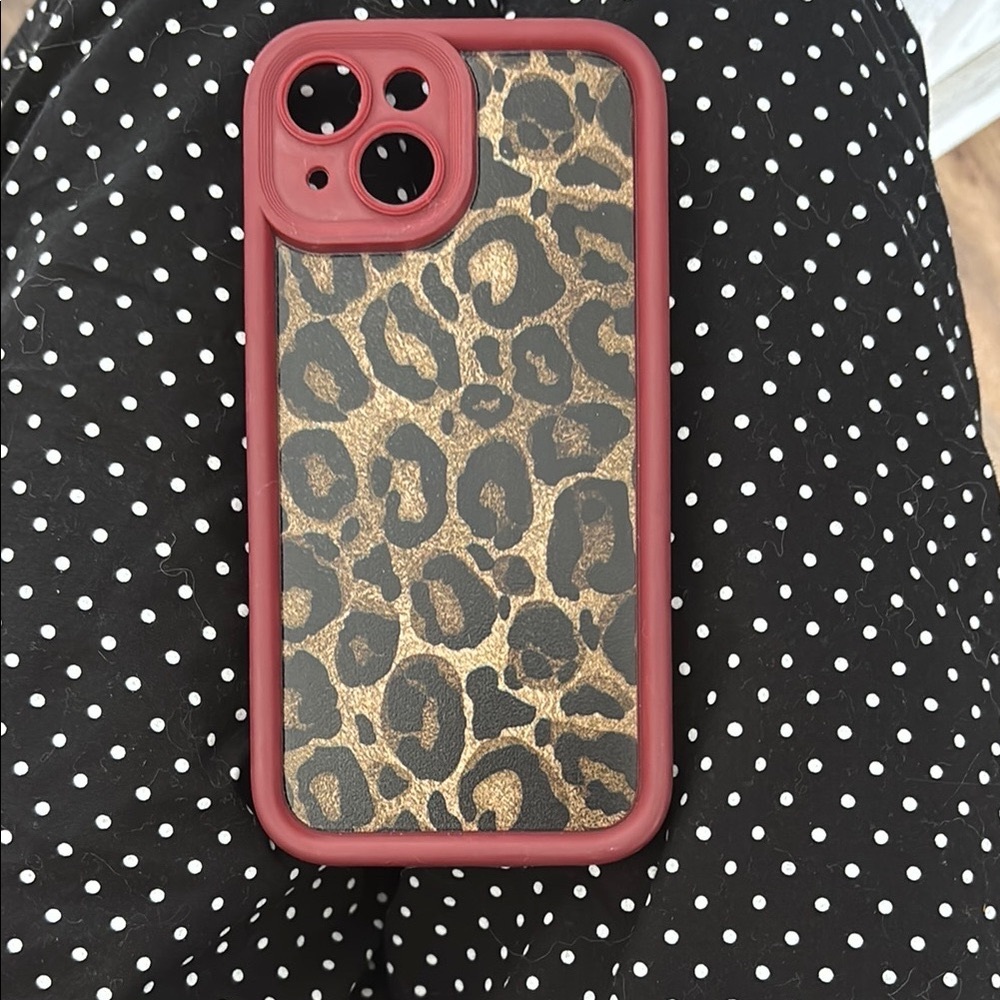 Red and Brown Animal Print iPhone Case